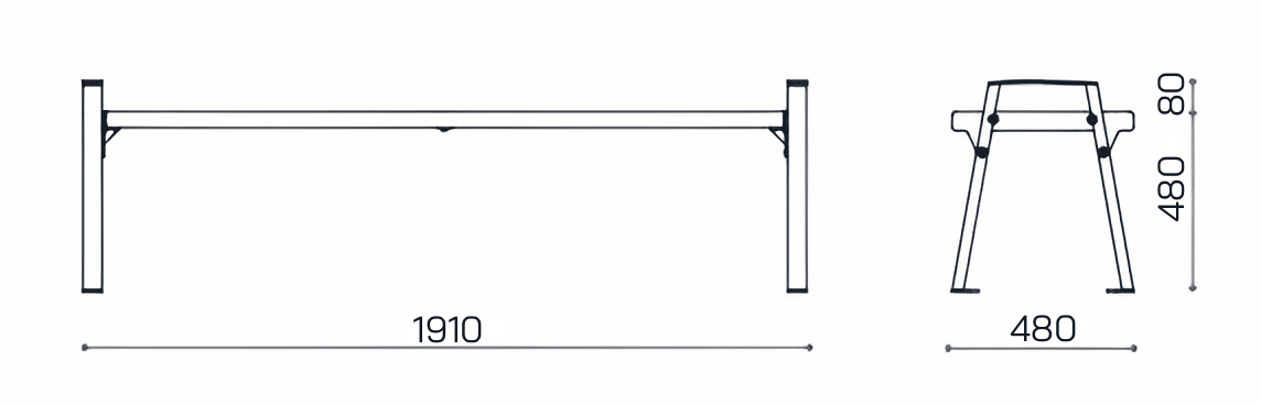 KLAAR Steel Hockerbank Mae