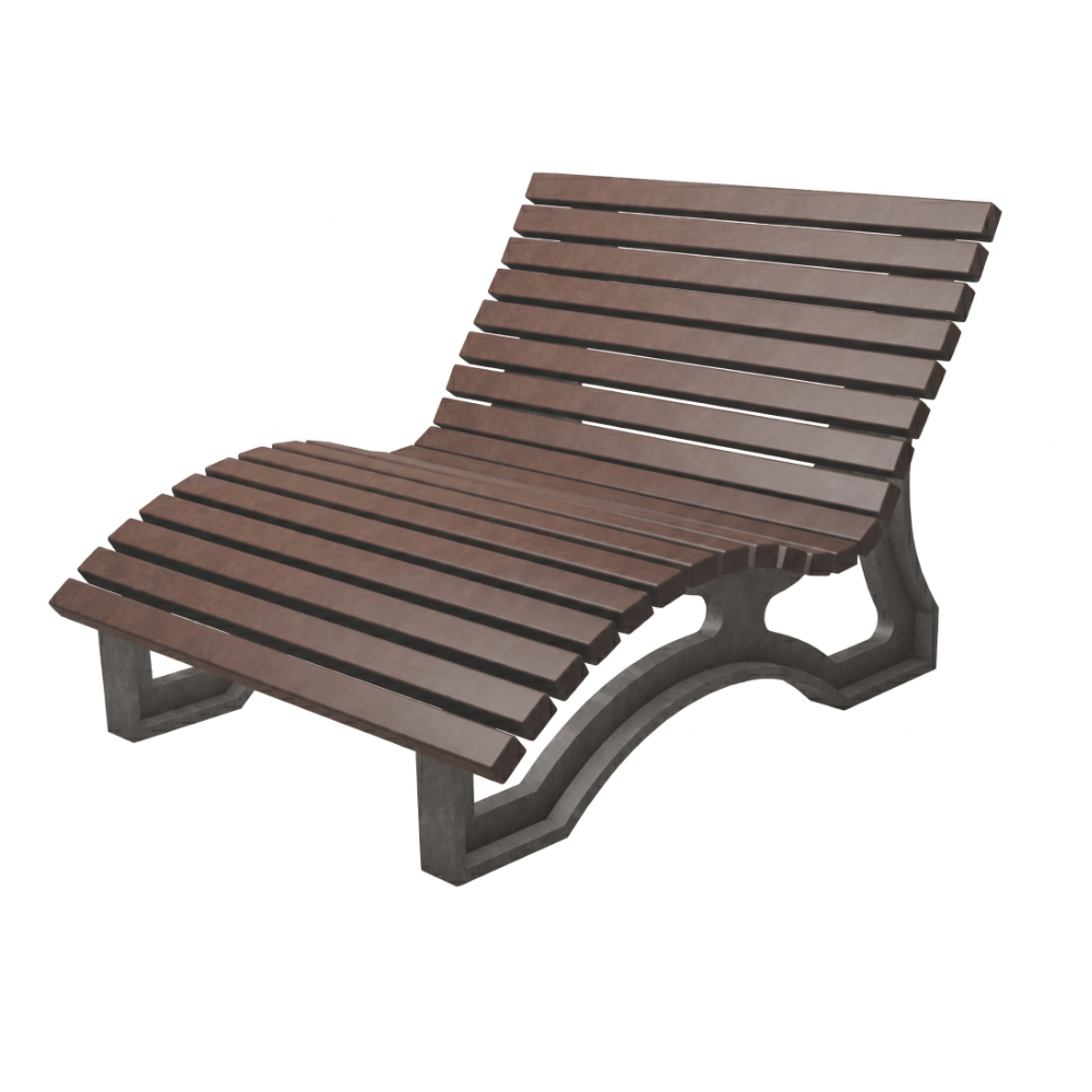 AVETO Liegebank Grau-Braun