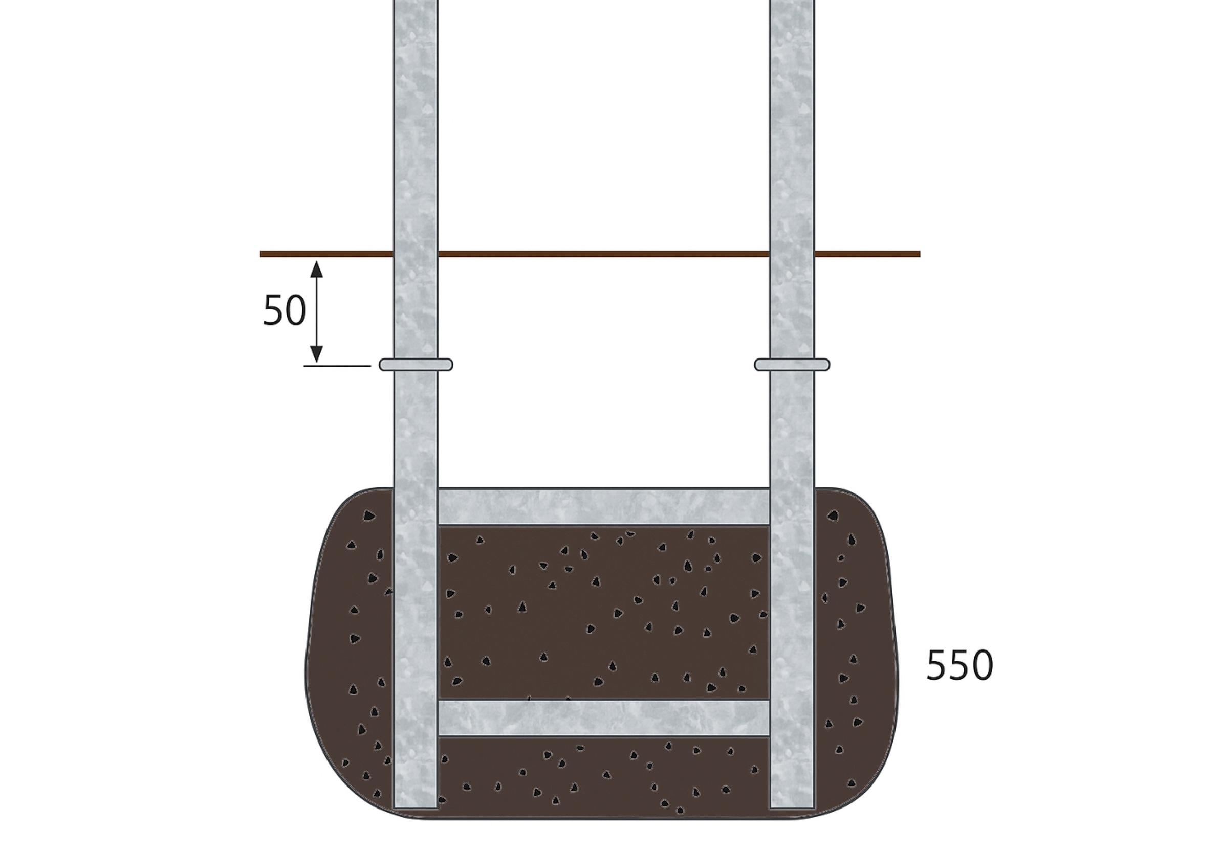 GRISE Sockel zum Einbetonieren