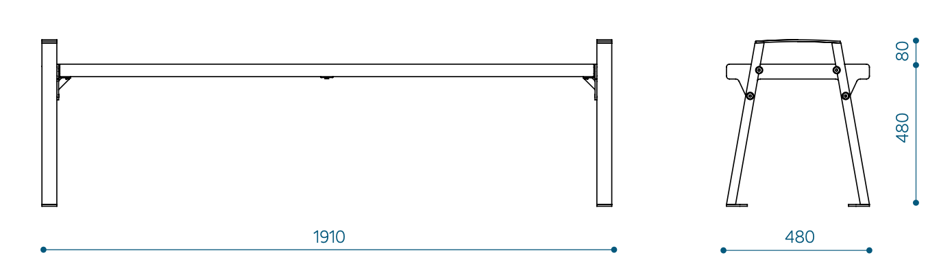 KLAAR Wood Hockerbank Mae