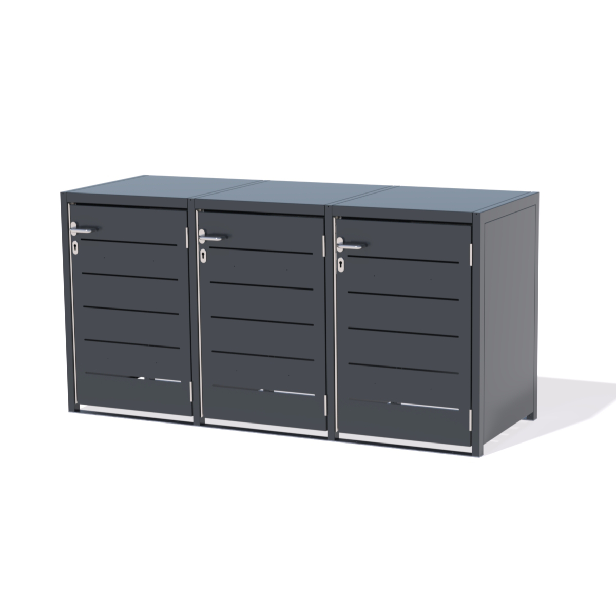 3er Mülltonnenbox Original 240 L Lamellenoptik