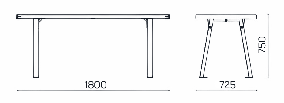 Klaar Steel Tisch Mae