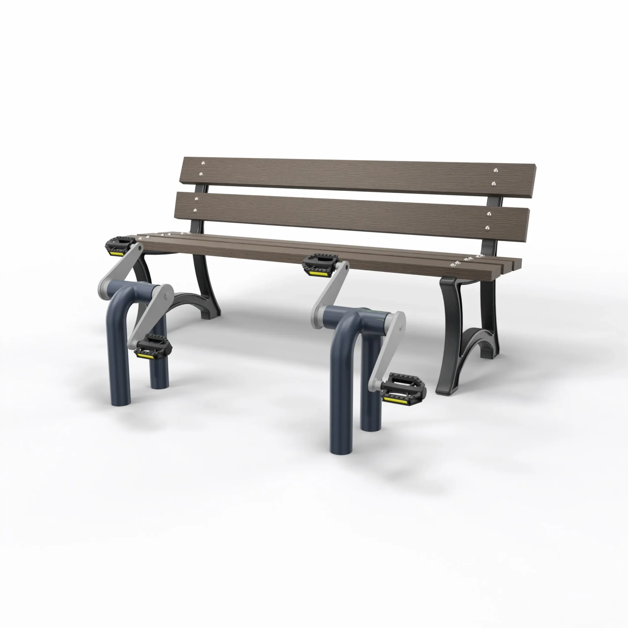Bank mit Outdoor Bewegungsgerät Pedal