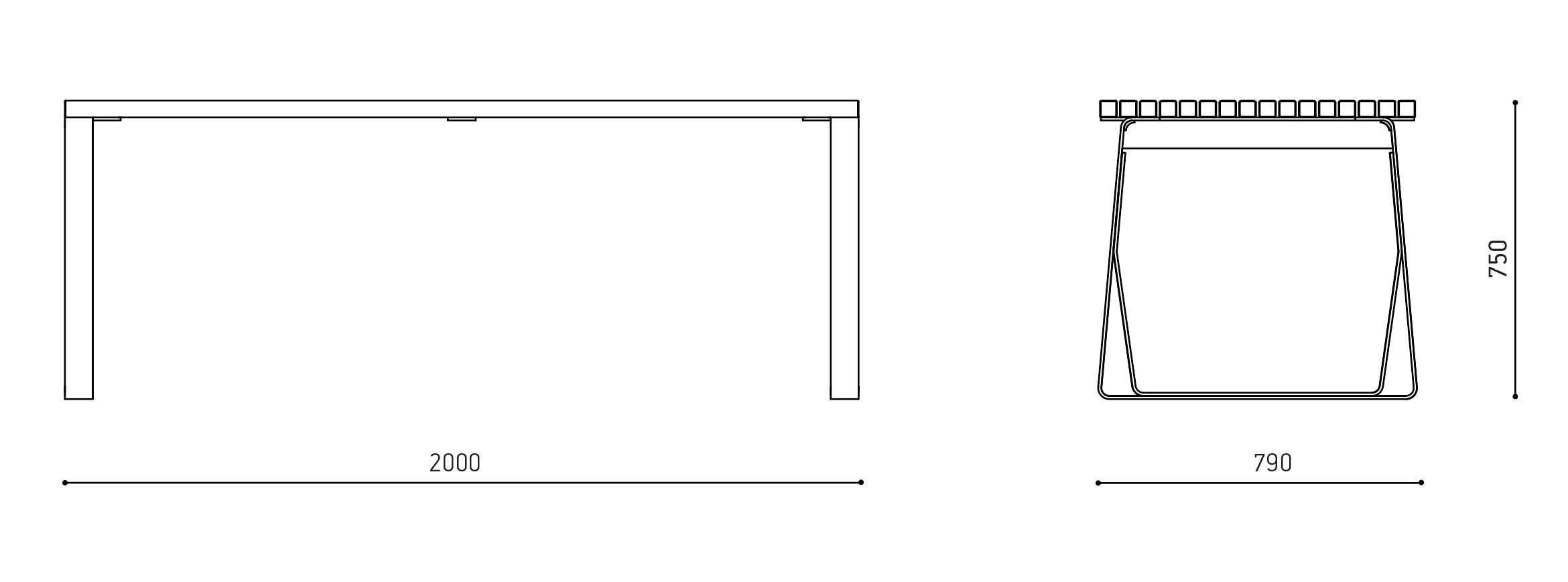 Prima table dimensions, extery urban furniture