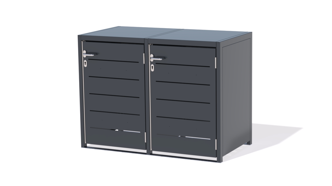 2er Mülltonnenbox Original 240 L Lamellenoptik